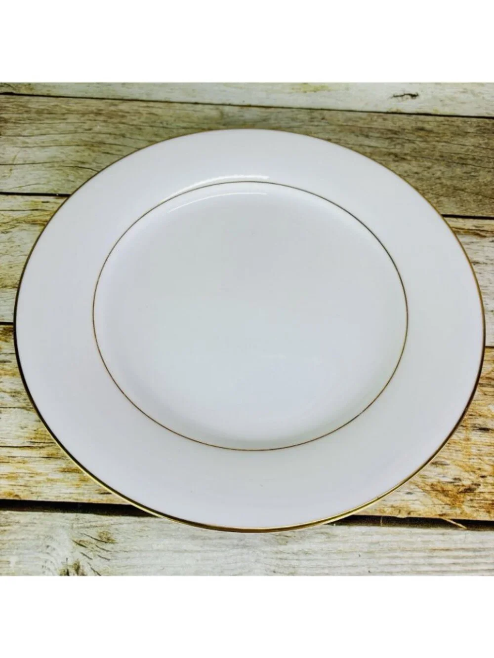 Vintage Noritake DAWN White Gold Trim Verge Japan Porcelain Dinner Plates Set 4
